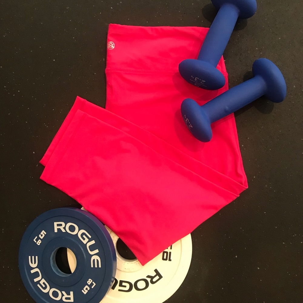 Hot Pink Tesla Workout Capri Leggings/Pants